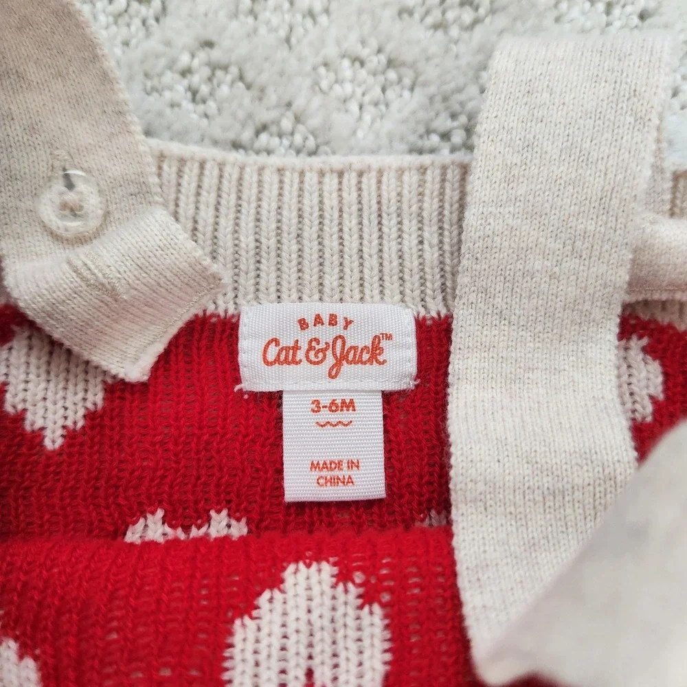 Baby Girl Knit Heart Romper size 3-6M Valentine's Day Sunsuit‎